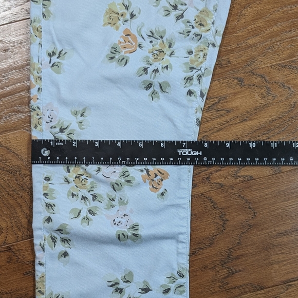 Citizens of Humanity Mandy High Waist Blue Floral Ankle Size 29 Roll Up - Picture 8 of 12
